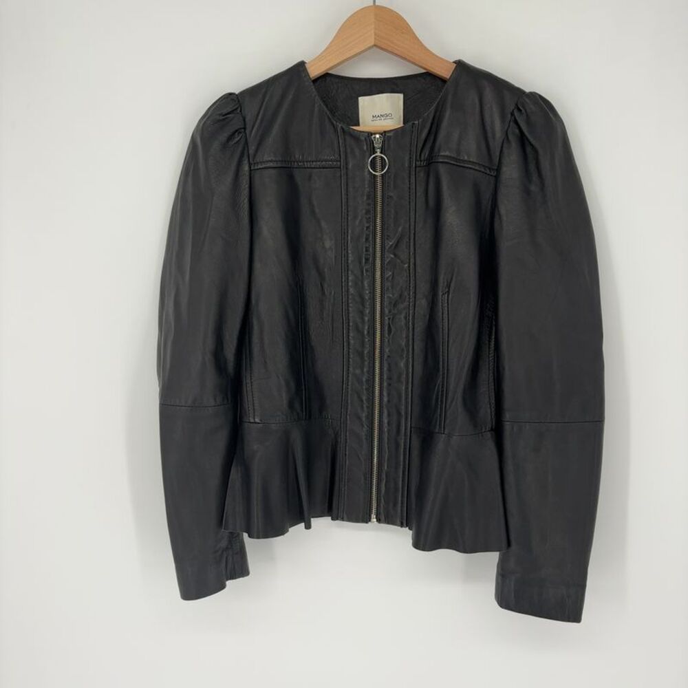 Mango Black Sheep Leather Jacket